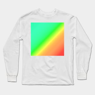 Diagonal Ombre Green Long Sleeve T-Shirt